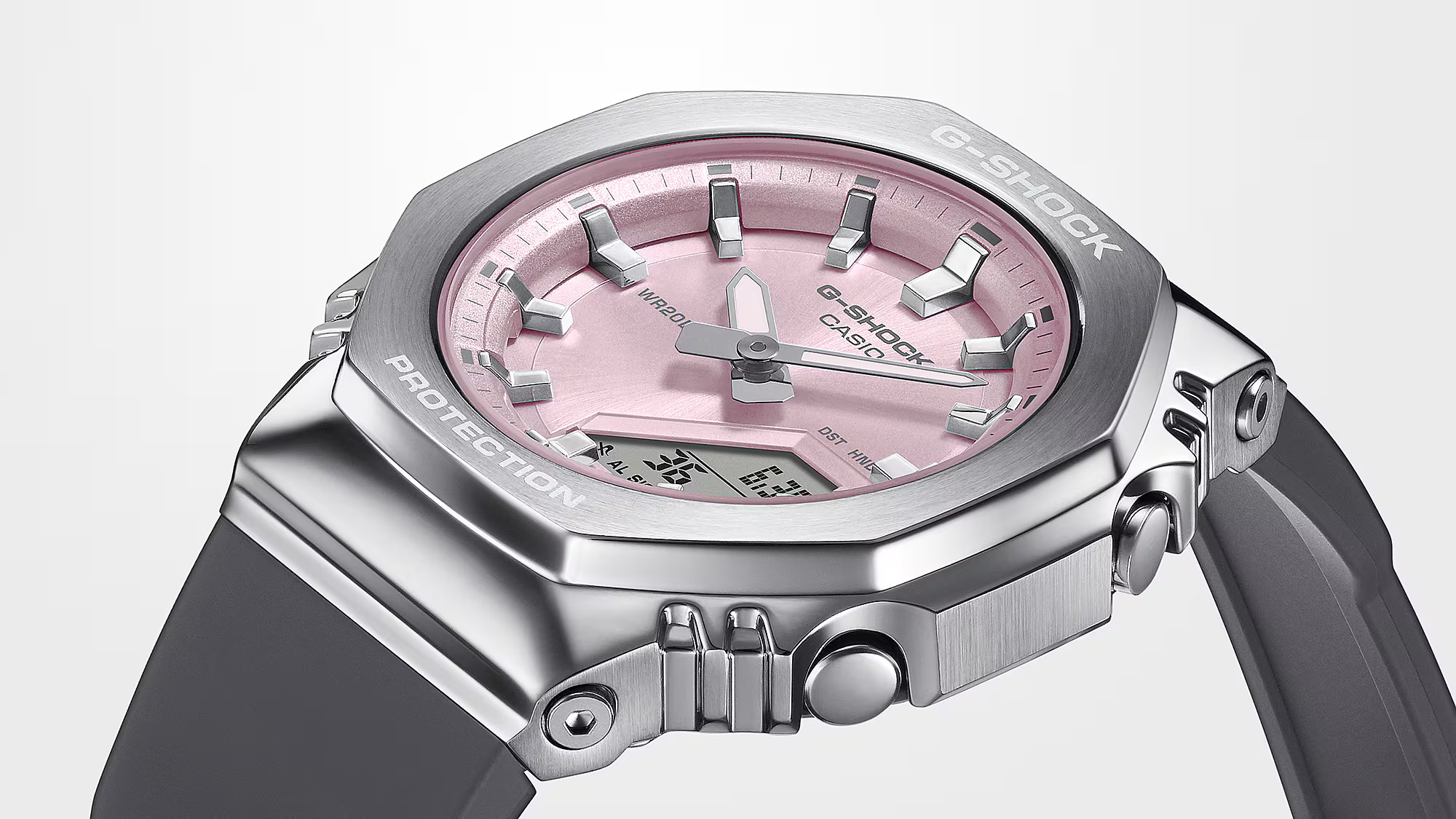 萬年鐘錶 - G-SHOCK   縮小版不鏽鋼錶殼八角錶殼電子錶  GM-S2110-4A   錶徑 : 40.9 mm