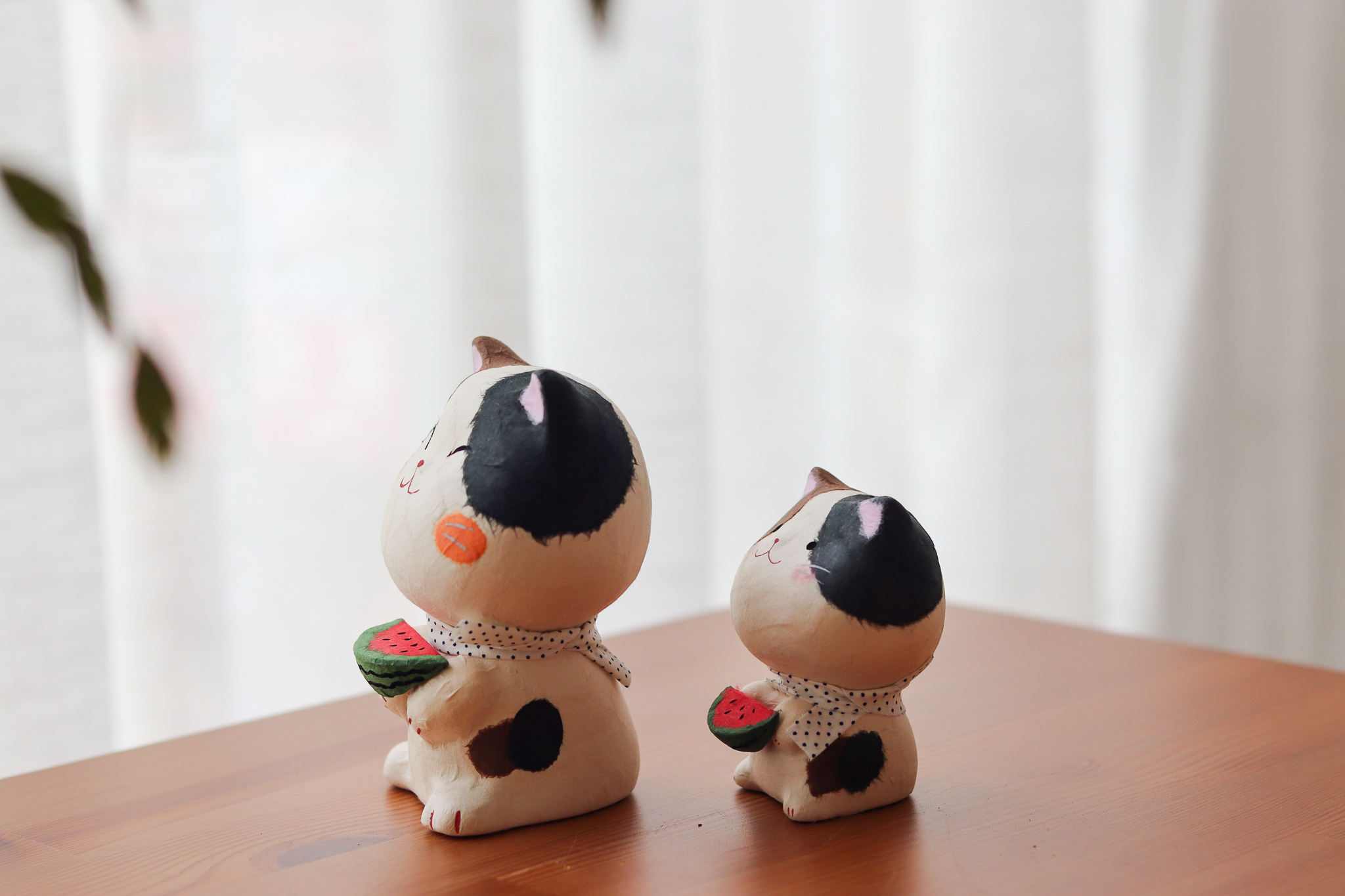 日本 龍虎堂 西瓜貓 和紙擺飾