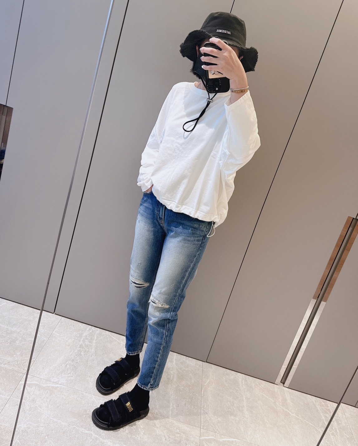 春夏新款/後鬆緊男友褲