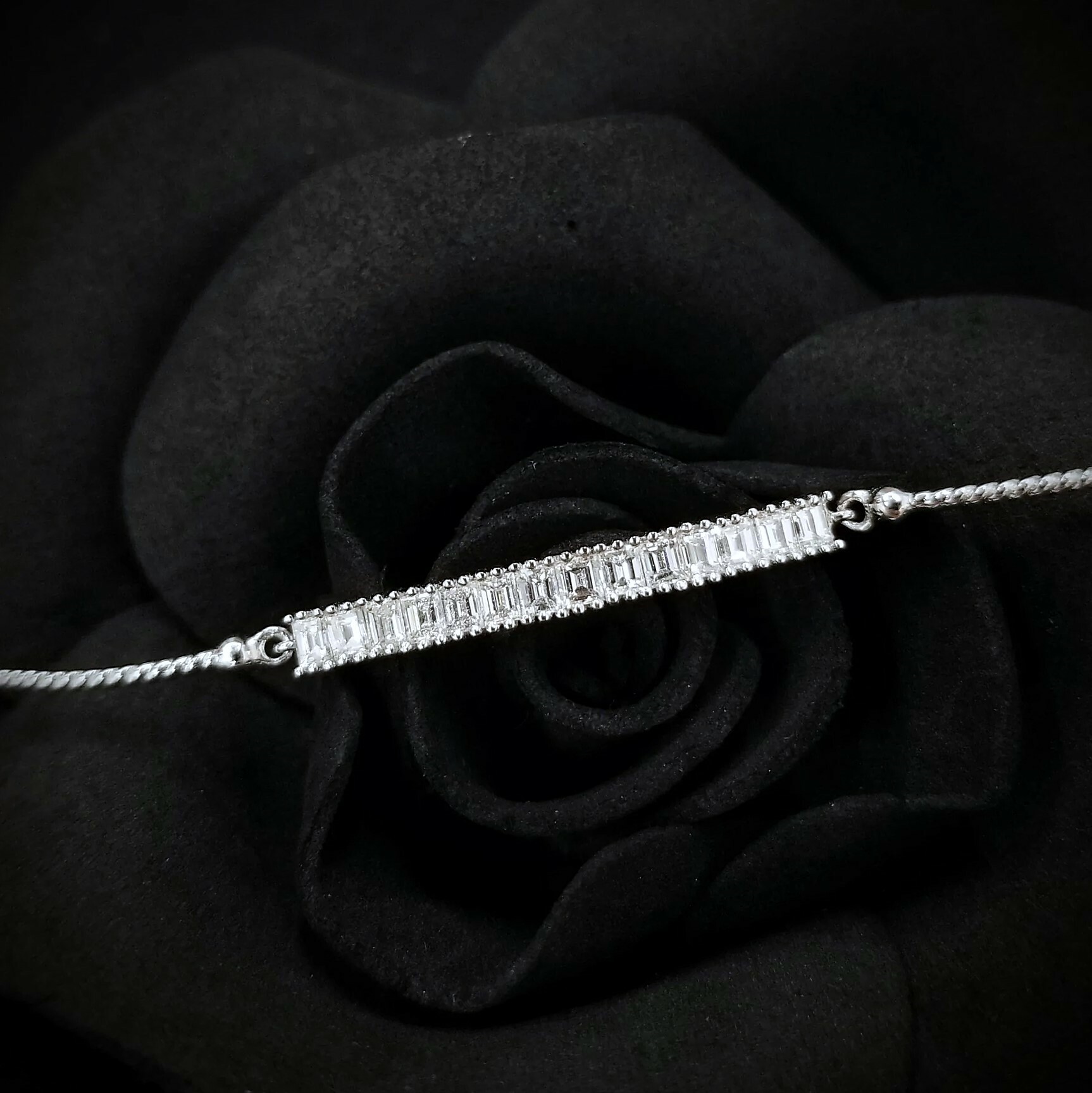 全新18K白金1卡2份鑽石鍊鈪