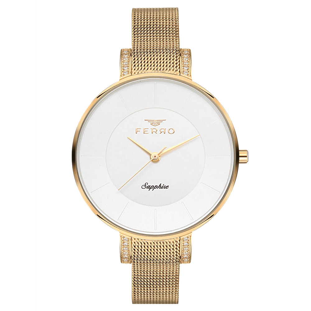 【FERRO 費羅】81707 簡約 素雅 時尚 米蘭 不鏽鋼 腕錶 手錶 -