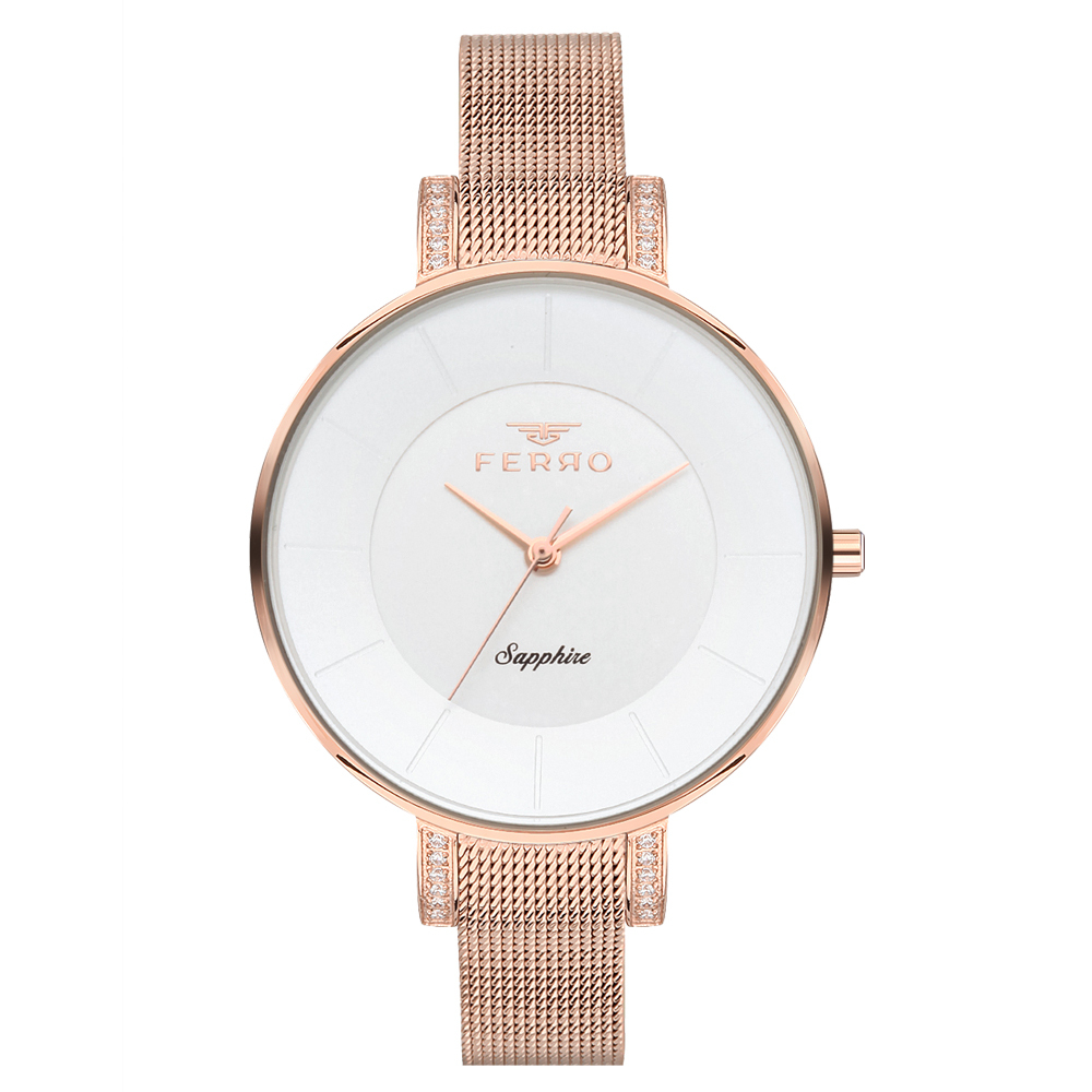 【FERRO 費羅】81707 簡約 素雅 時尚 米蘭 不鏽鋼 腕錶 手錶 -