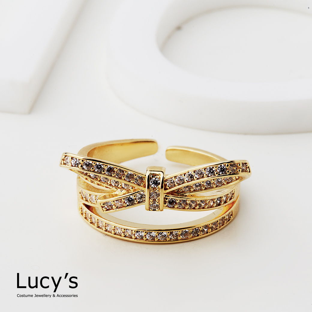 璀璨蝴蝶結 開口戒 (二色) (118789/118790)