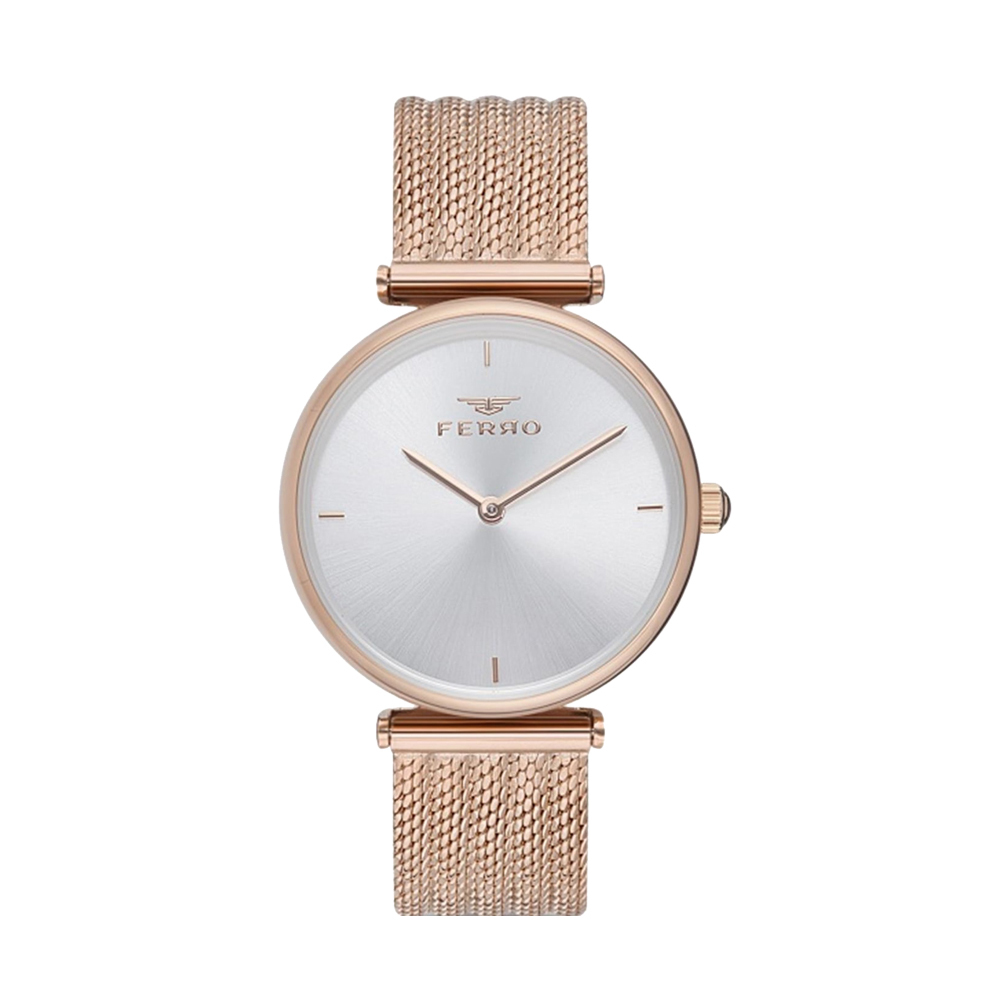 【FERRO 費羅】11010 簡約時尚 素雅 米蘭 不鏽鋼 腕錶  手錶 -
