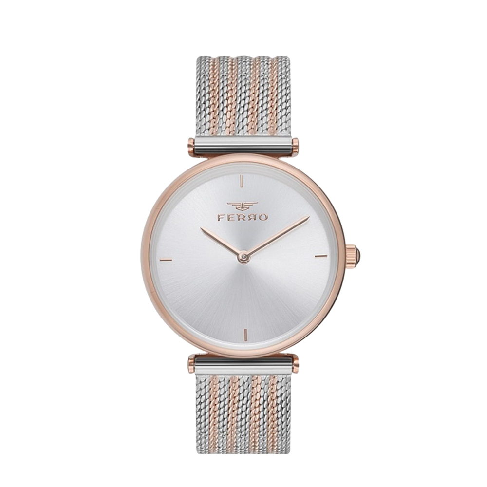 【FERRO 費羅】11010 簡約時尚 素雅 米蘭 不鏽鋼 腕錶  手錶 -