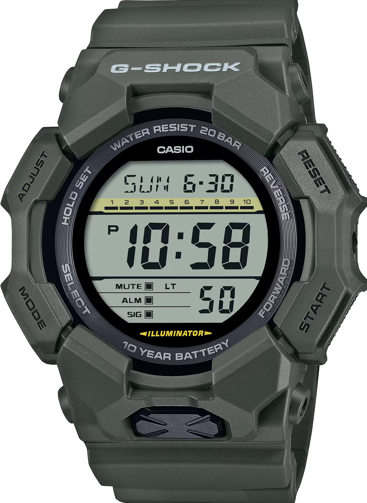萬年鐘錶 - G-SHOCK  時尚百搭數位運動電子錶  GD-010-3   錶徑 : 51.9mm