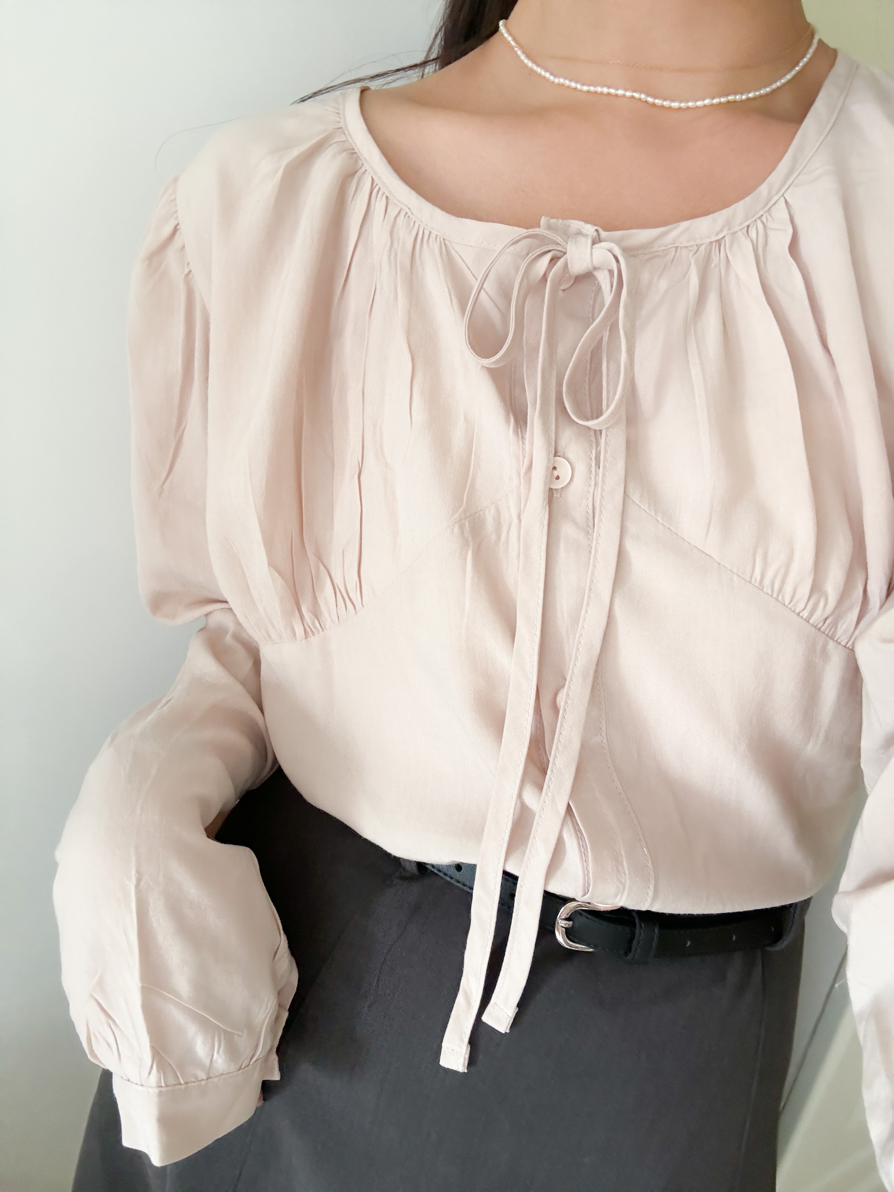 休閒氣質感綁繩blouse～（冰涼感！）