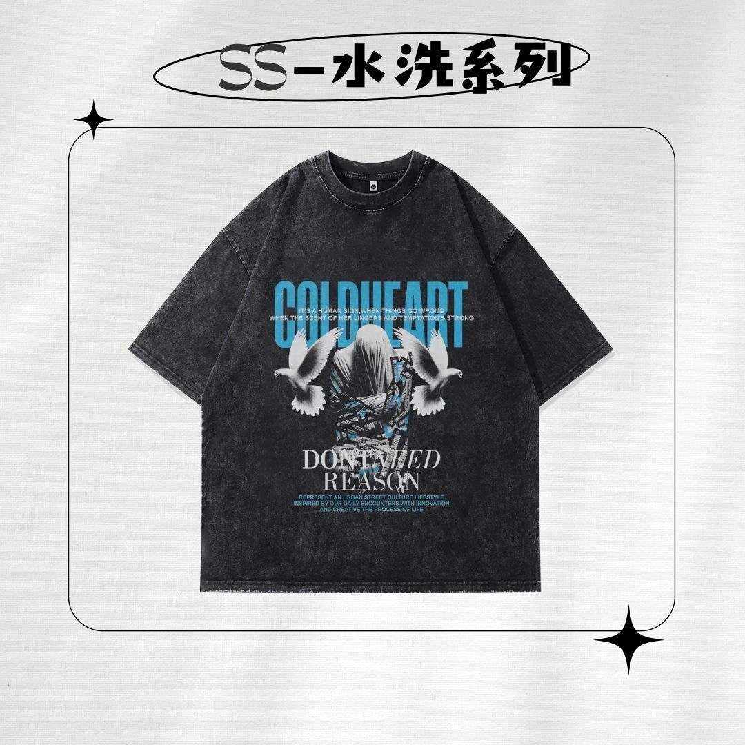 【SS 預購】美式系列 宗教元素 鴿子水洗短袖上衣