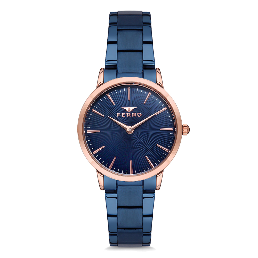 【FERRO 費羅】F1928 經典時標 簡約時尚素雅 不鏽鋼 腕錶 手錶 -