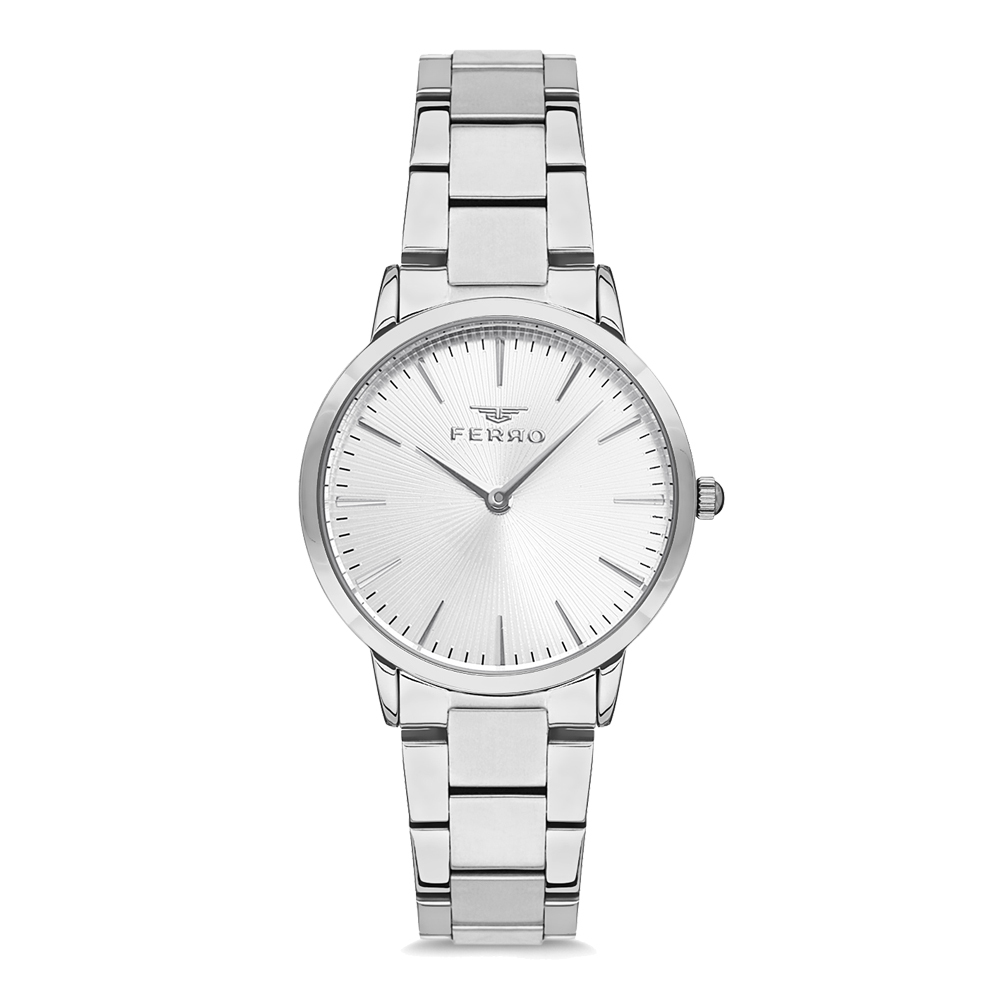 【FERRO 費羅】F1928 經典時標 簡約時尚素雅 不鏽鋼 腕錶 手錶 -