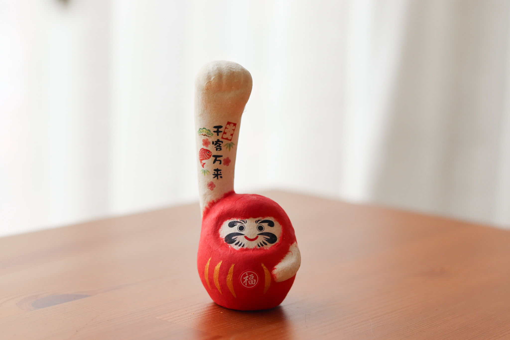 日本 龍虎堂 長手達摩 千客萬來 和紙擺飾