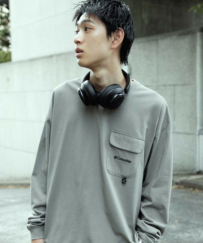 "代購" Columbia 薄長袖 日本限定 長袖口袋Logo踢  限量版