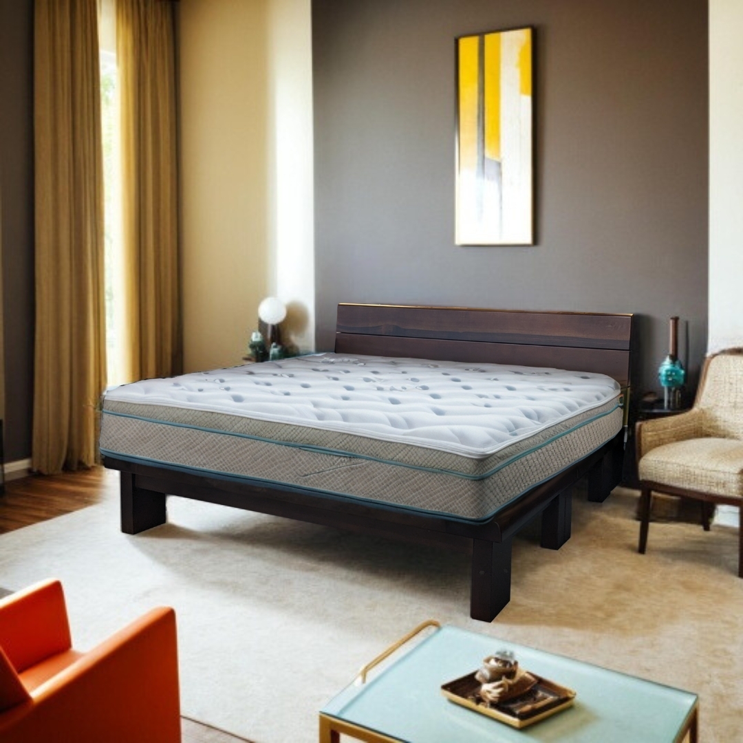 庫勒︱高腳胡桃木實木6尺床組