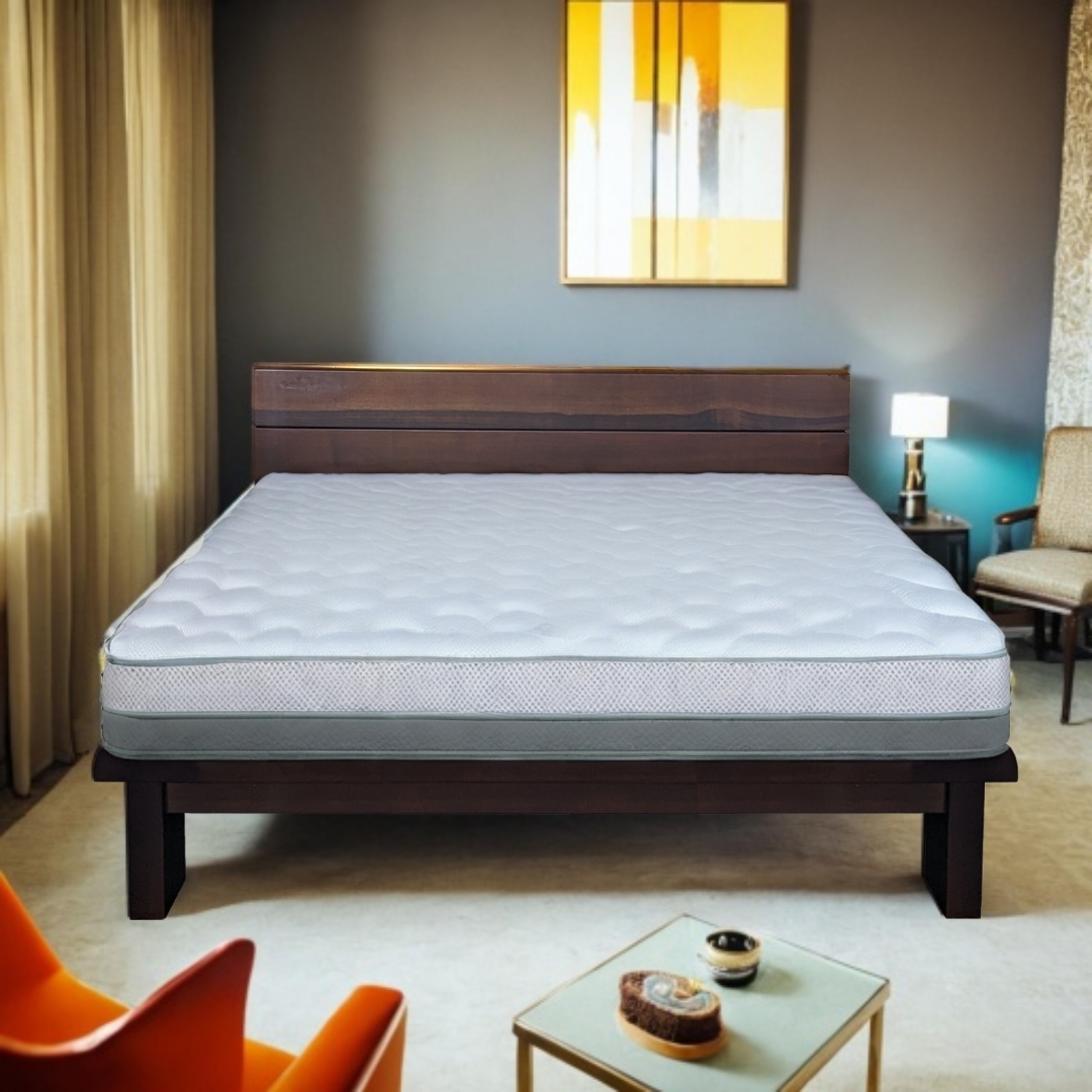 庫勒︱高腳胡桃木實木6尺床組