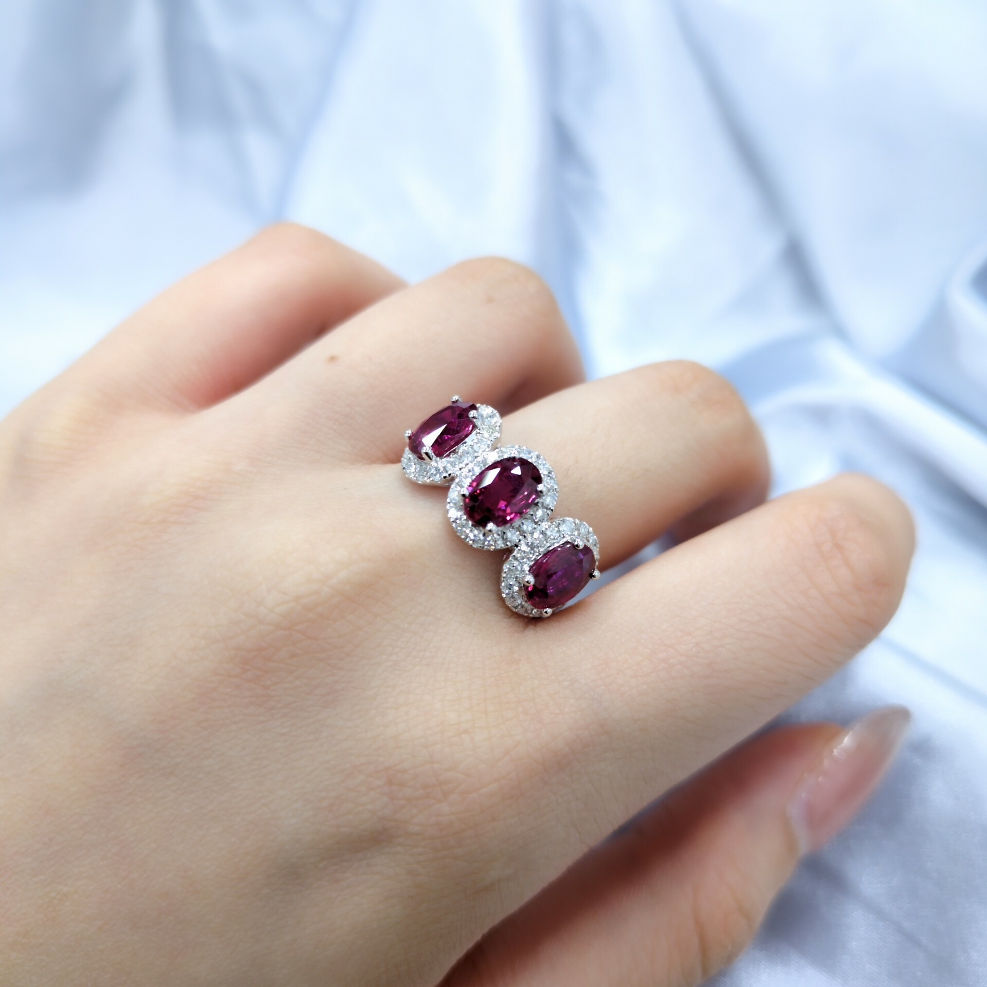 18K White Gold 3.10ct Ruby and Diamond Ring
