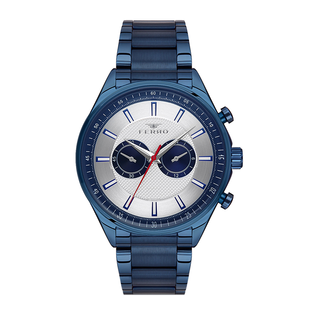 【FERRO 費羅】FM1901  兩眼 簡約時尚 不鏽鋼腕錶