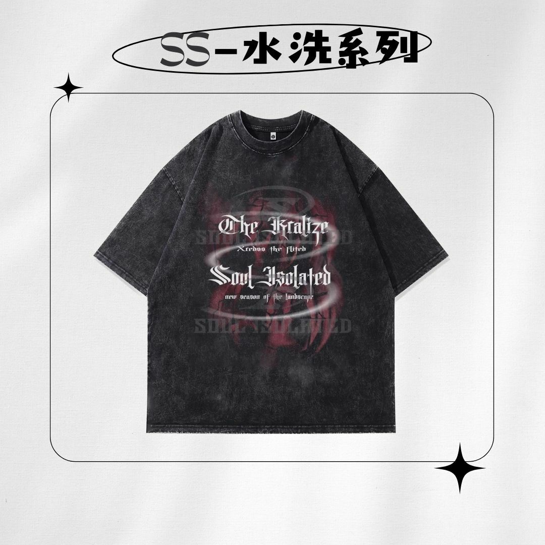 【SS 預購】美式系列 哥德字體 水洗短袖上衣