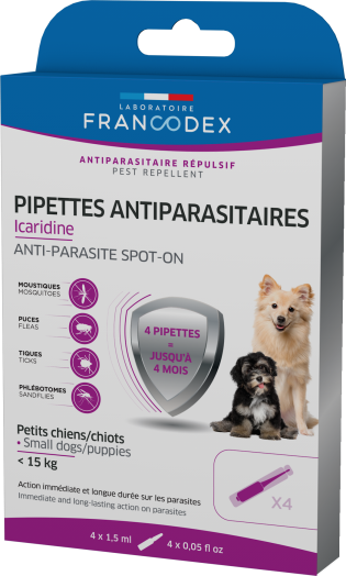 法國Francodex 犬用 驅蟲滴劑 15kg以下 4pcs