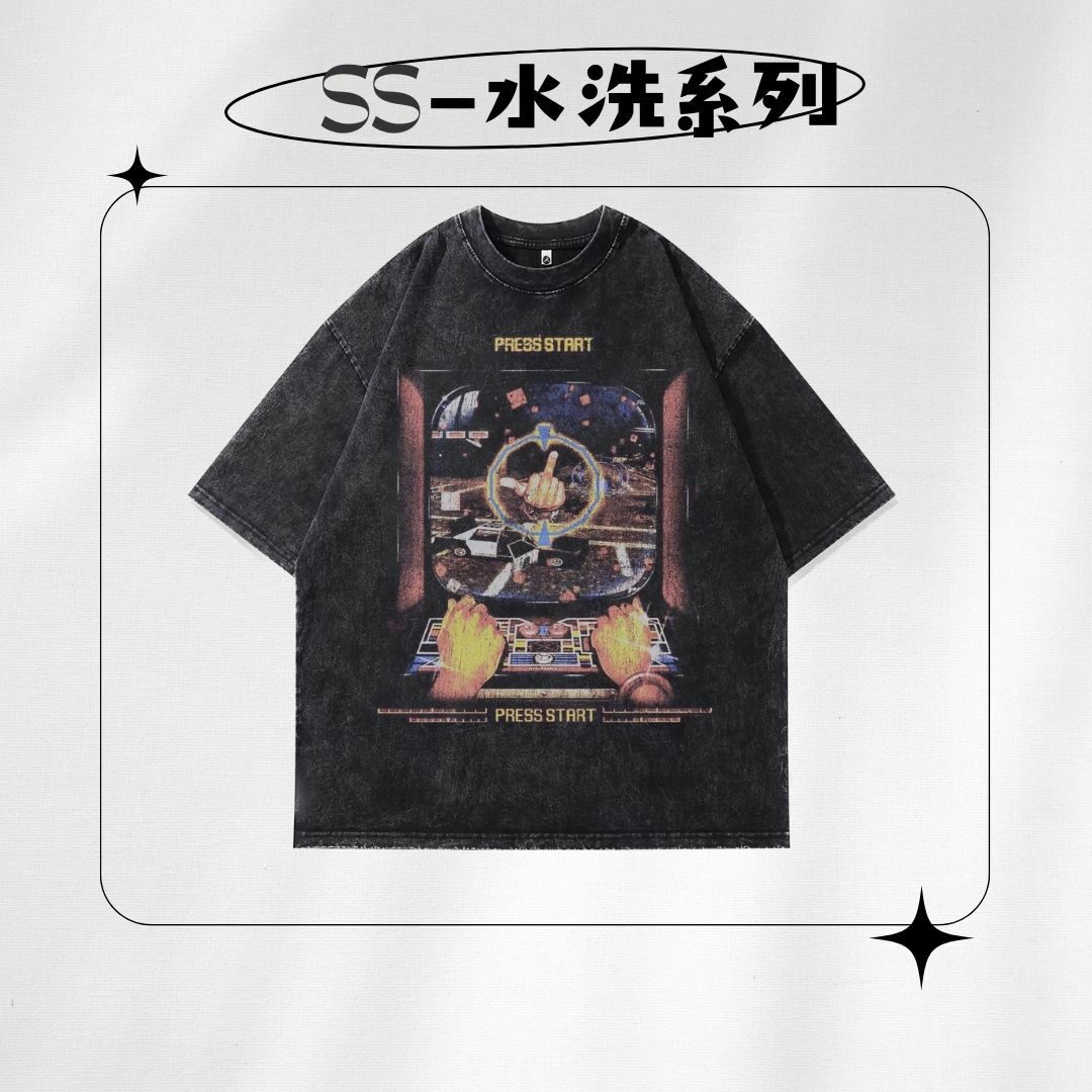 【SS 預購】美式系列 電玩元素 水洗短袖上衣