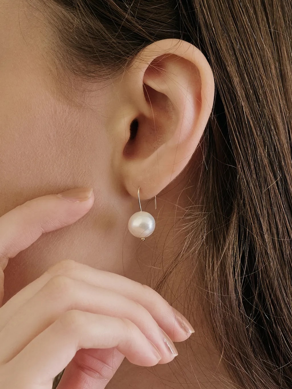 Half Round Pearl Earrings｜LESIS