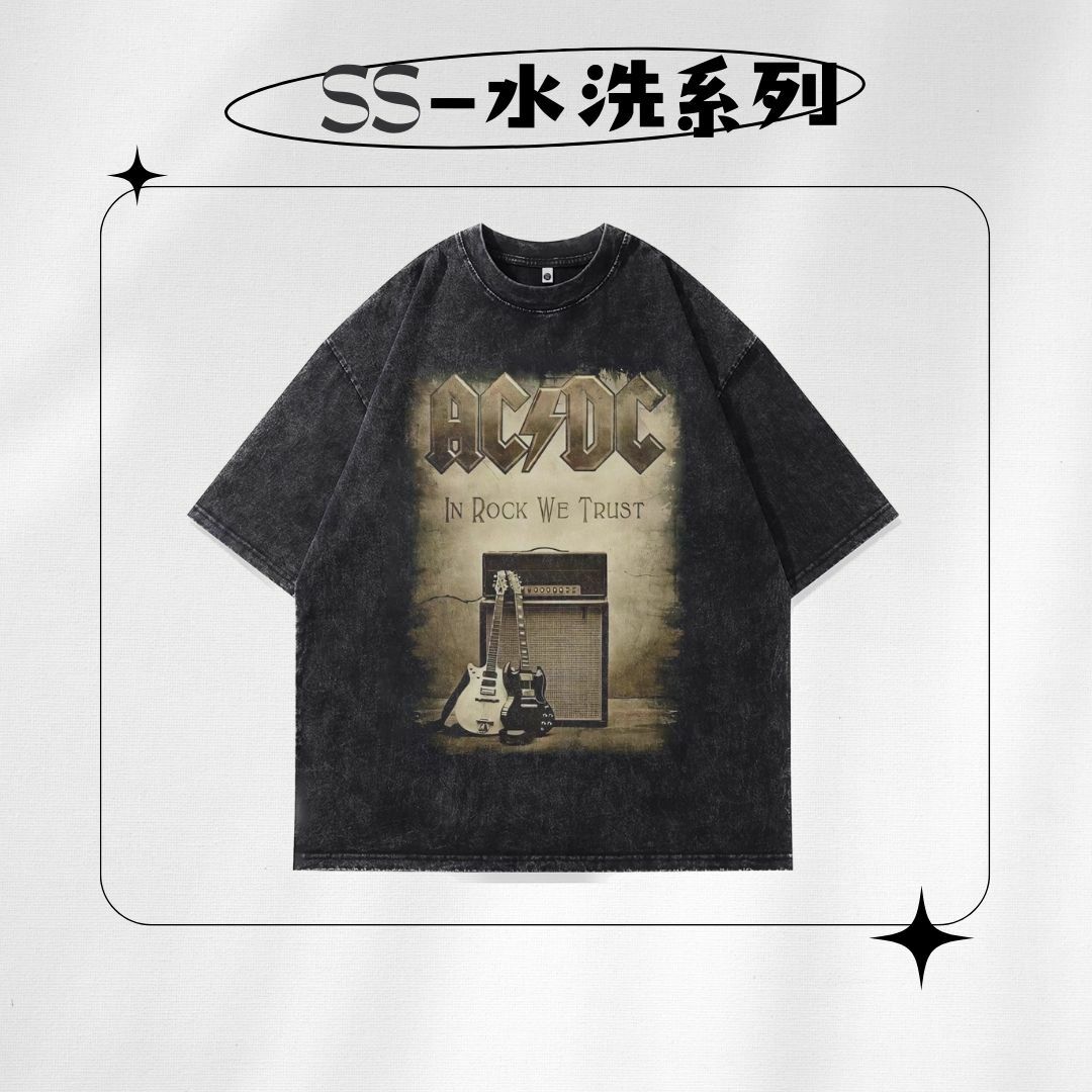 【SS 預購】美式系列 樂團元素 水洗短袖上衣