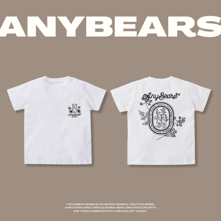 ANYBEARS® Kids collection Parfumeur Paris Flower BEAR 巴黎香水熊兒童短Tee