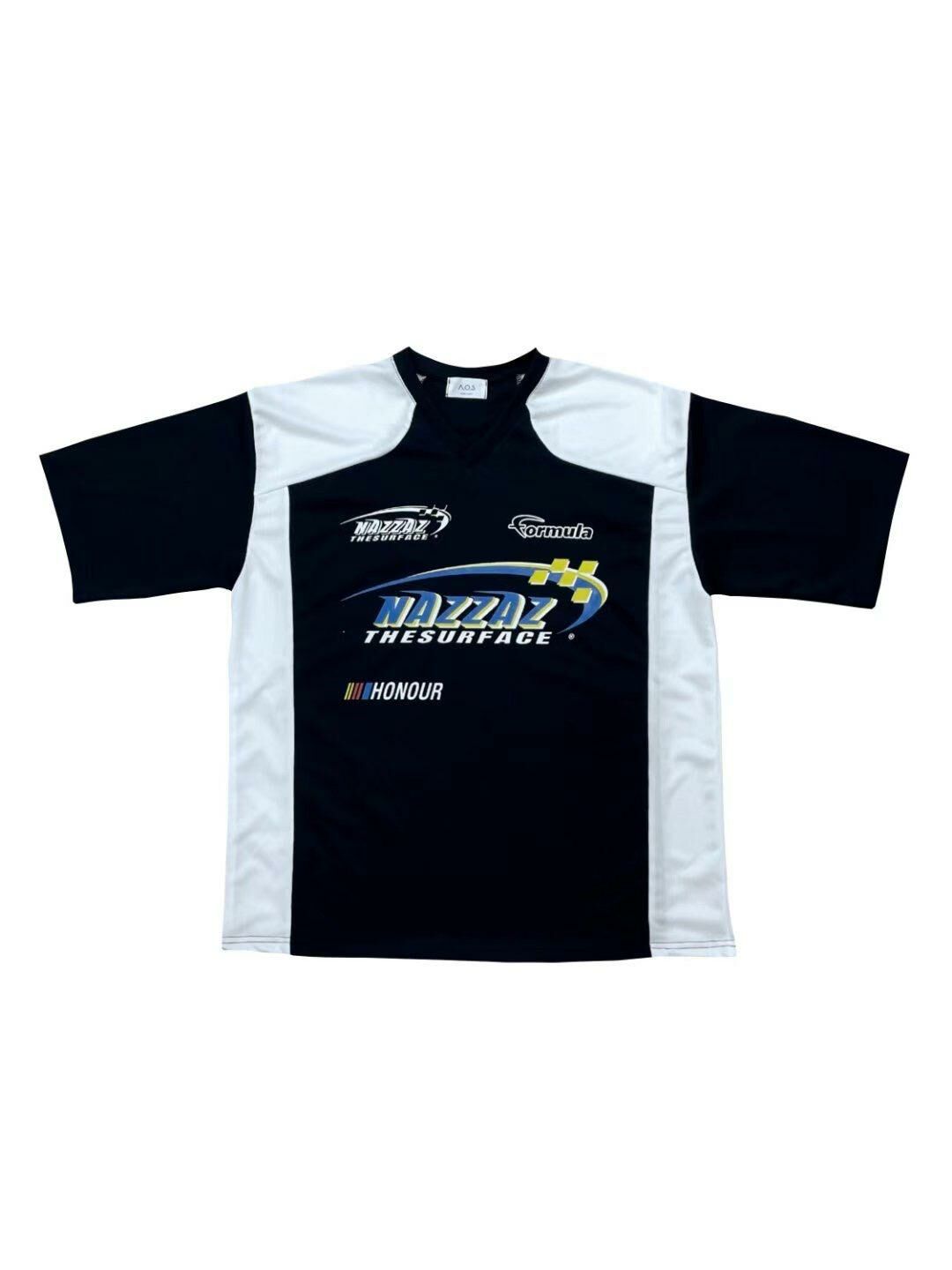 OverSize V領英文字短袖Tee T5554