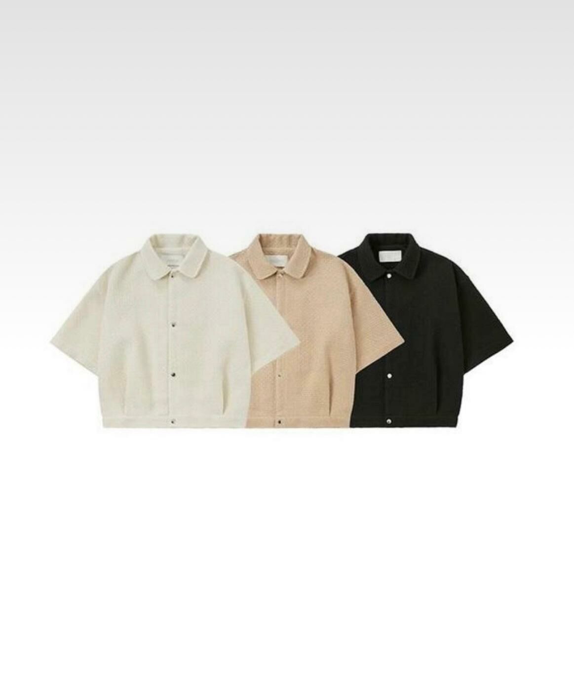 反領暗紋短袖開胸外套 JK2525