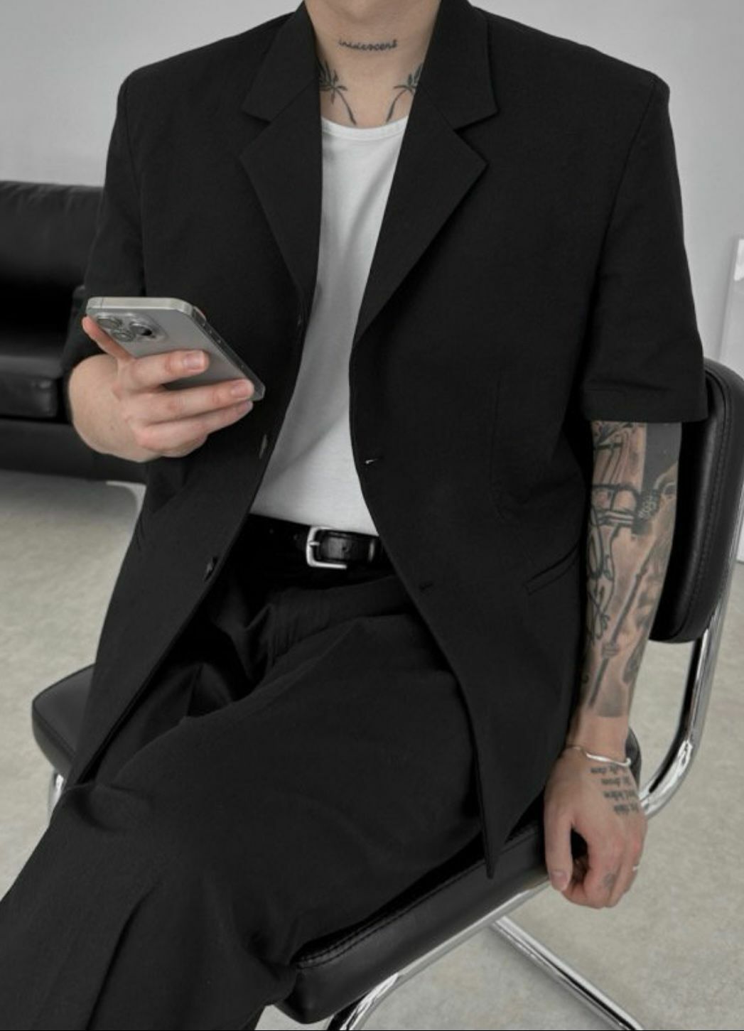 淨色短袖西裝褸 JK2524