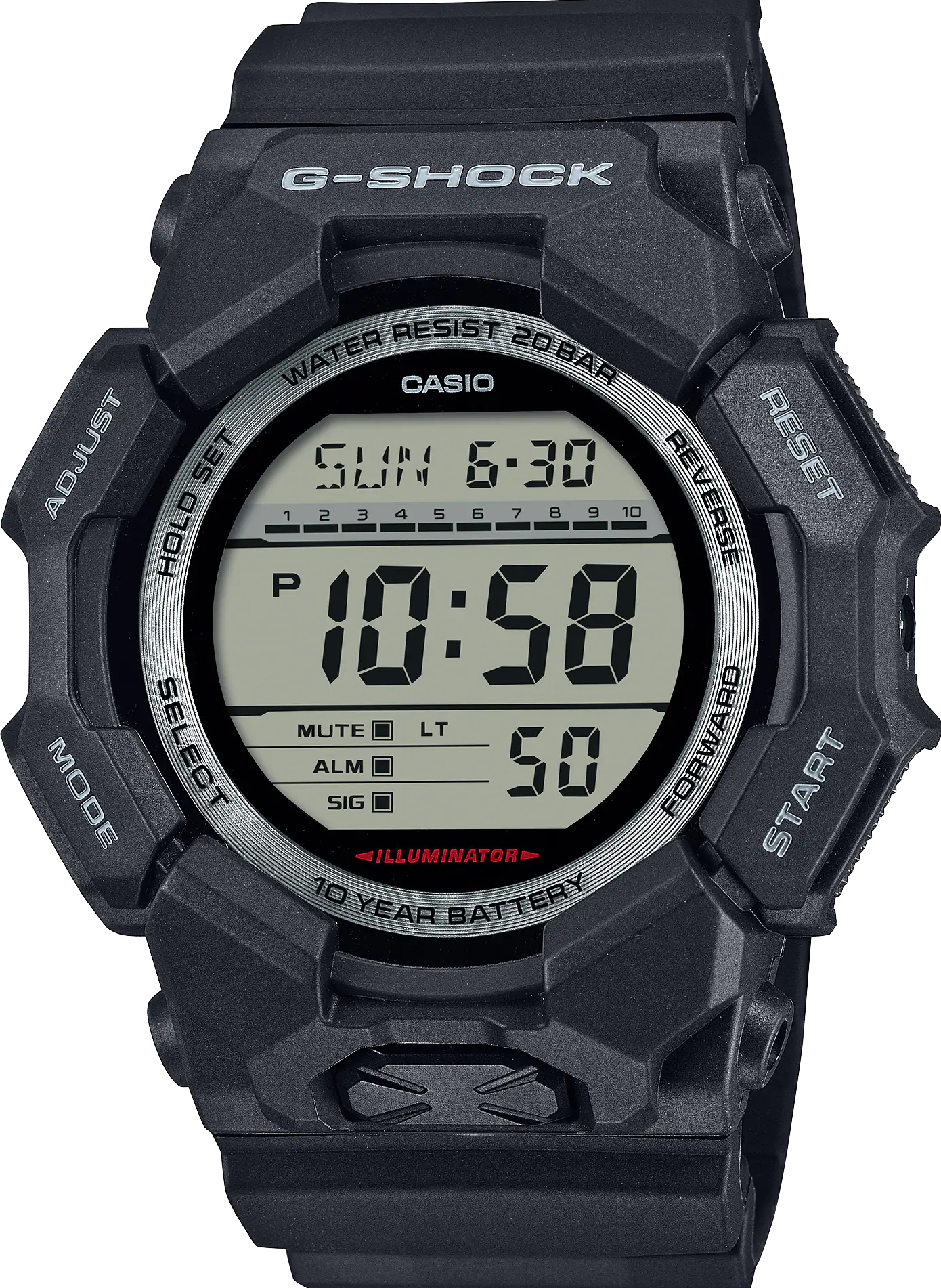 萬年鐘錶 - G-SHOCK  時尚百搭數位運動電子錶  GD-010-1   錶徑 : 51.9mm