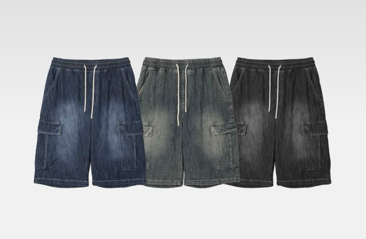 洗水工裝牛仔短褲 P2945