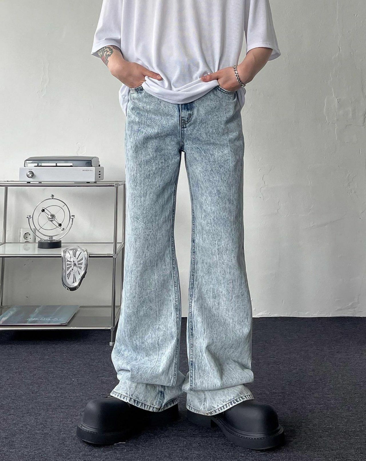 洗水喇叭牛仔褲 J733