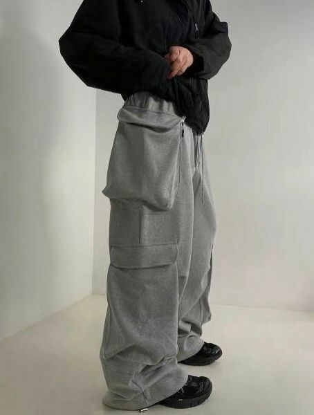 淨色棉質工裝鬆身褲 P2891