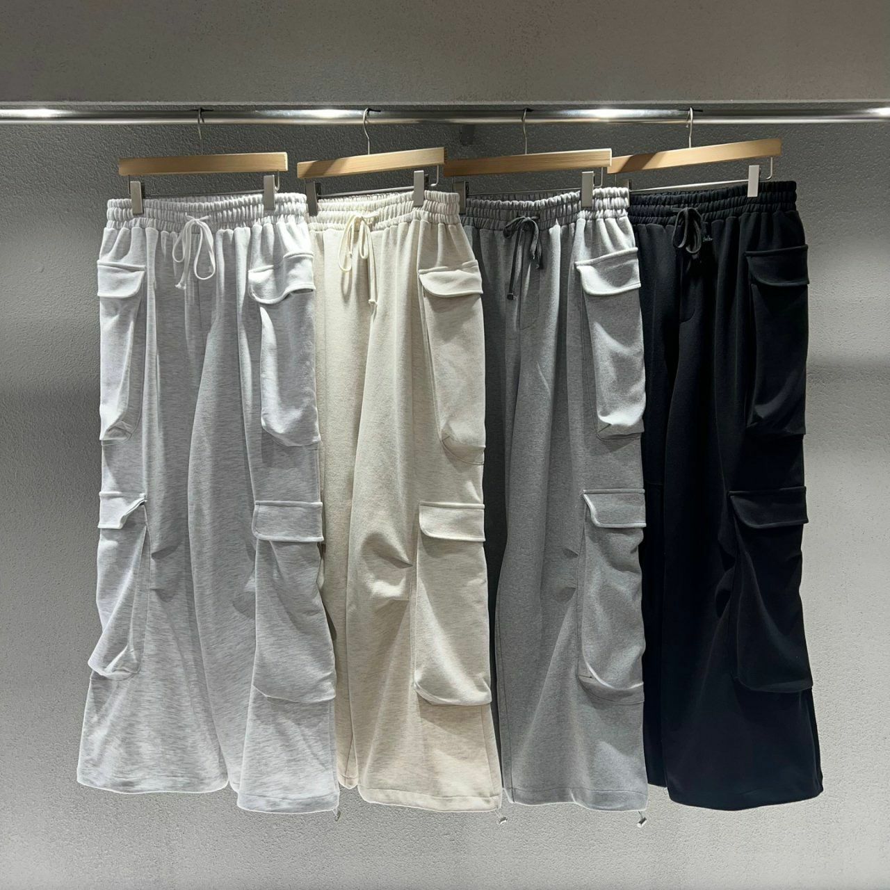 淨色棉質工裝鬆身褲 P2891