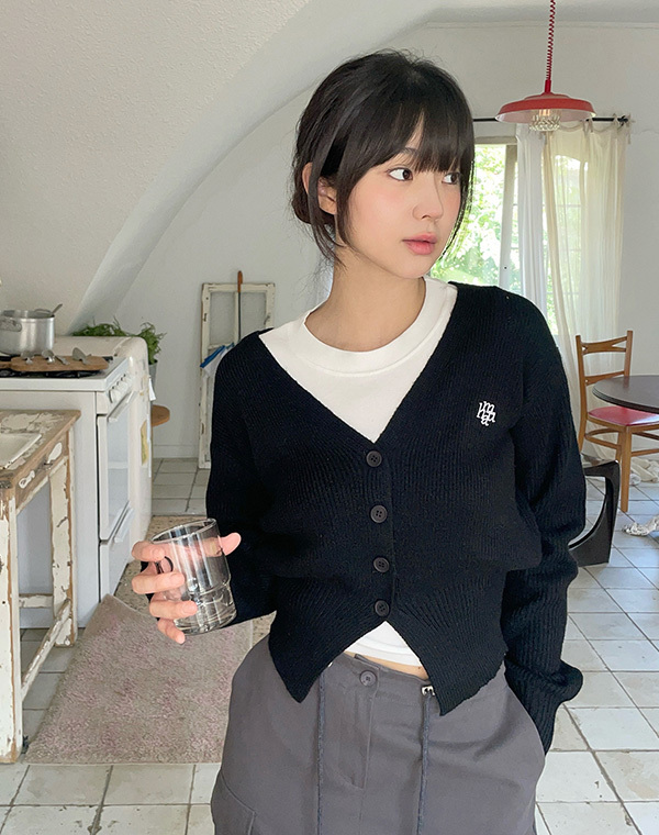 預訂｜MUAHMUAH STITCH WOOL KNIT CROP CARDIGAN (3 COLOR)