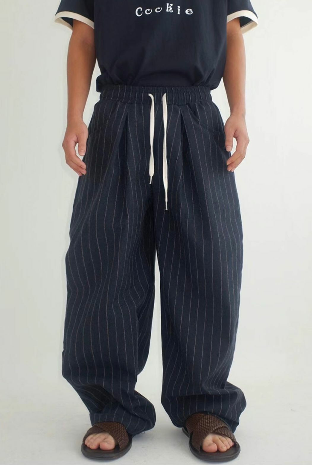 直紋鬆身褲 P2892