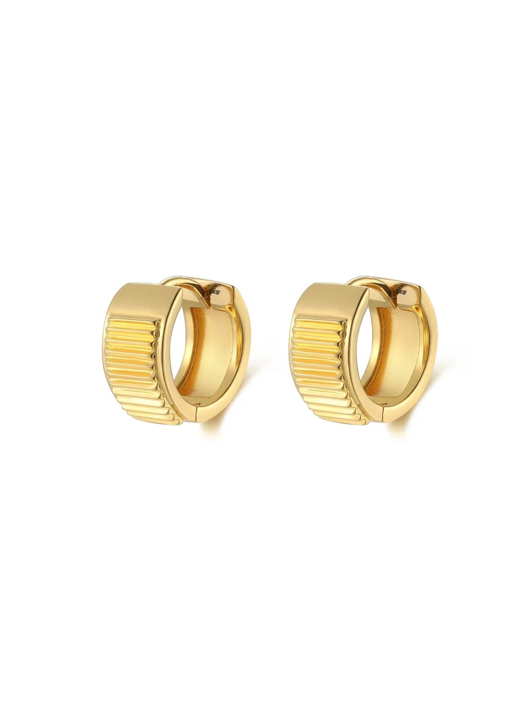 Engraved Texture Earrings Gold｜LESIS