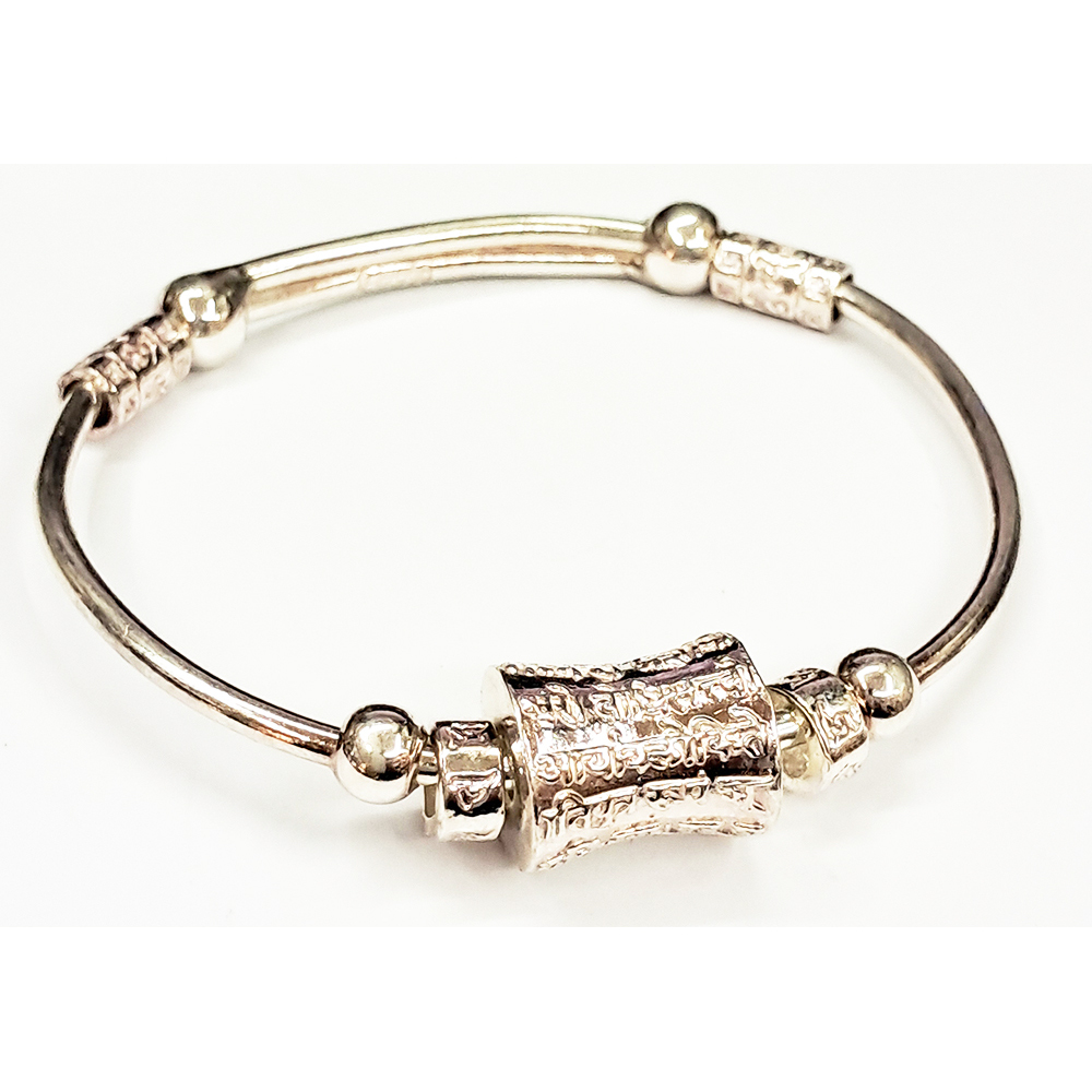 六字轉經輪925純銀手環 【十方】144690