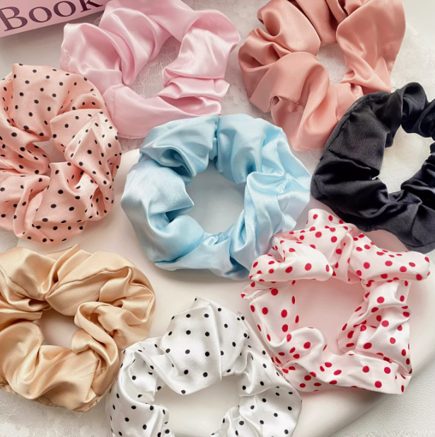 [3 FOR RM10] Sweet Simple Polka Dot/Satin Scrunchie