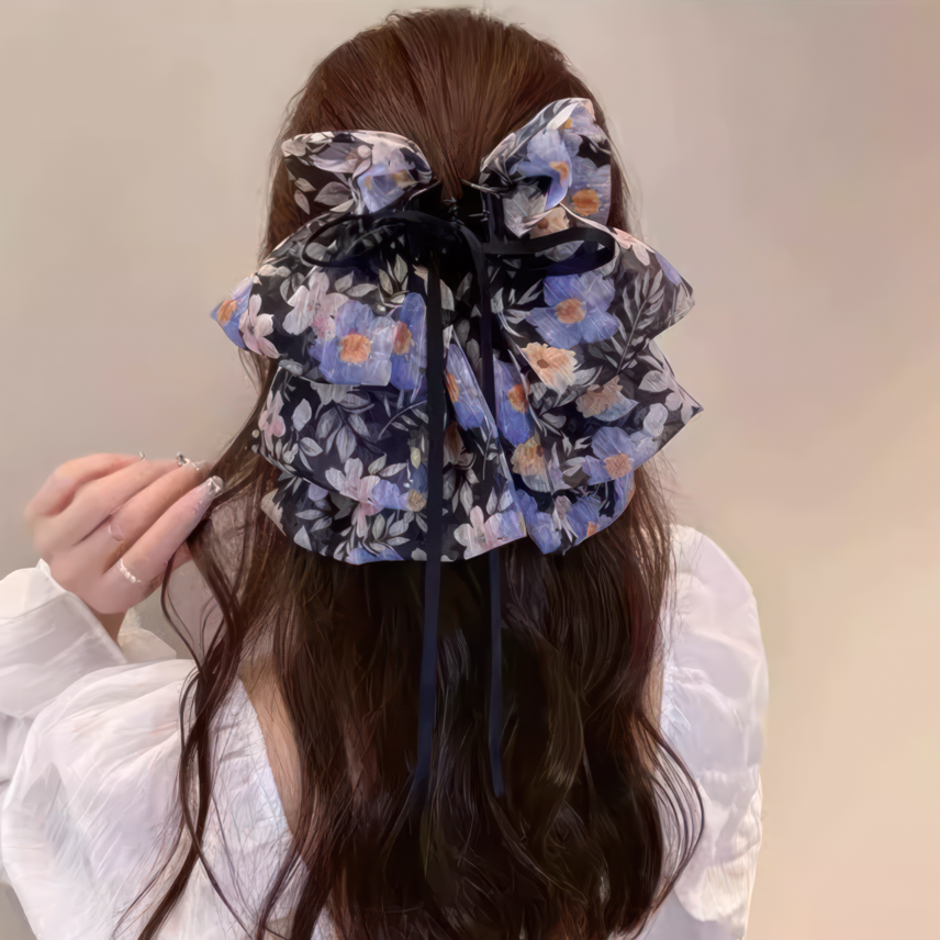 Floral Ribbon Hair Claw