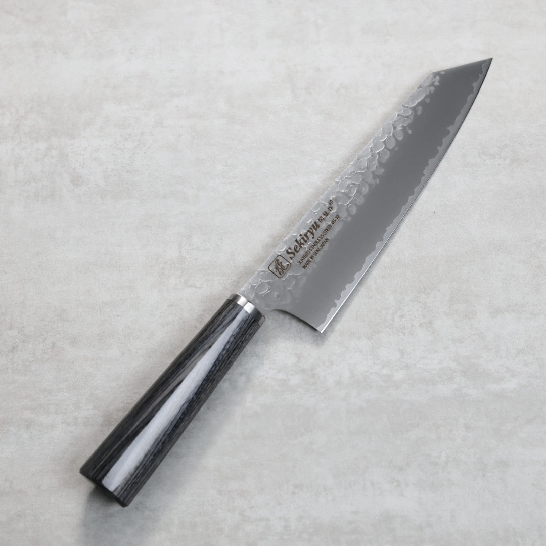 関龍作 切付牛刀 180mm VG10鋼 鎚目