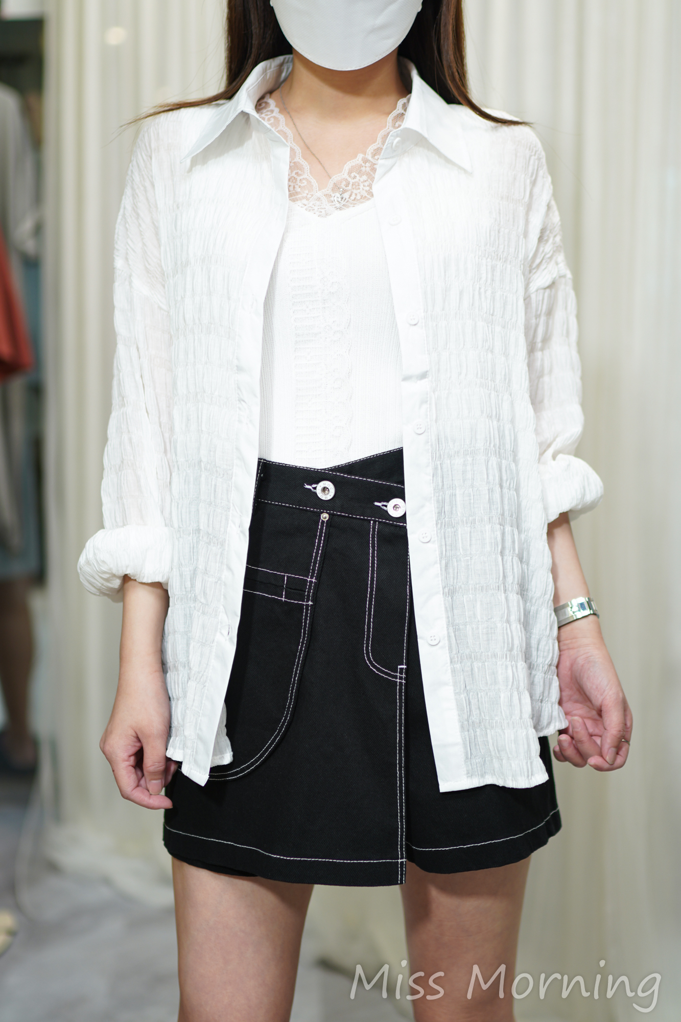 簡約皺皺料上衣(14085)&薄身靚款束束裙(33794)