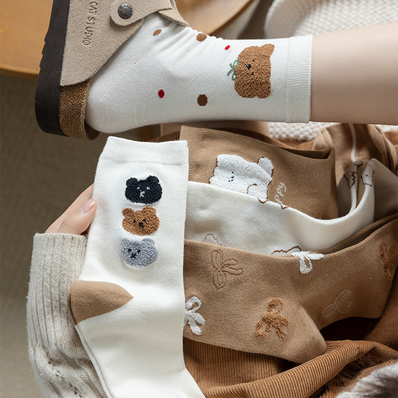 《82443》熊熊中筒襪