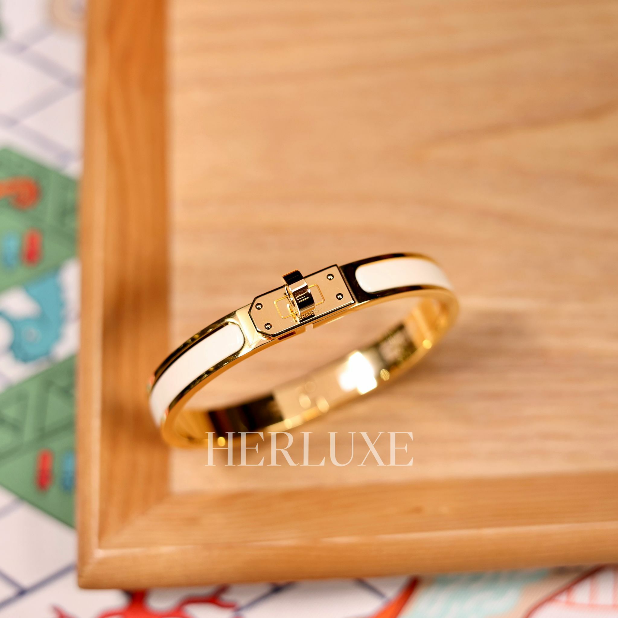 Mini clic kelly bracelet pm 85 creme CC
