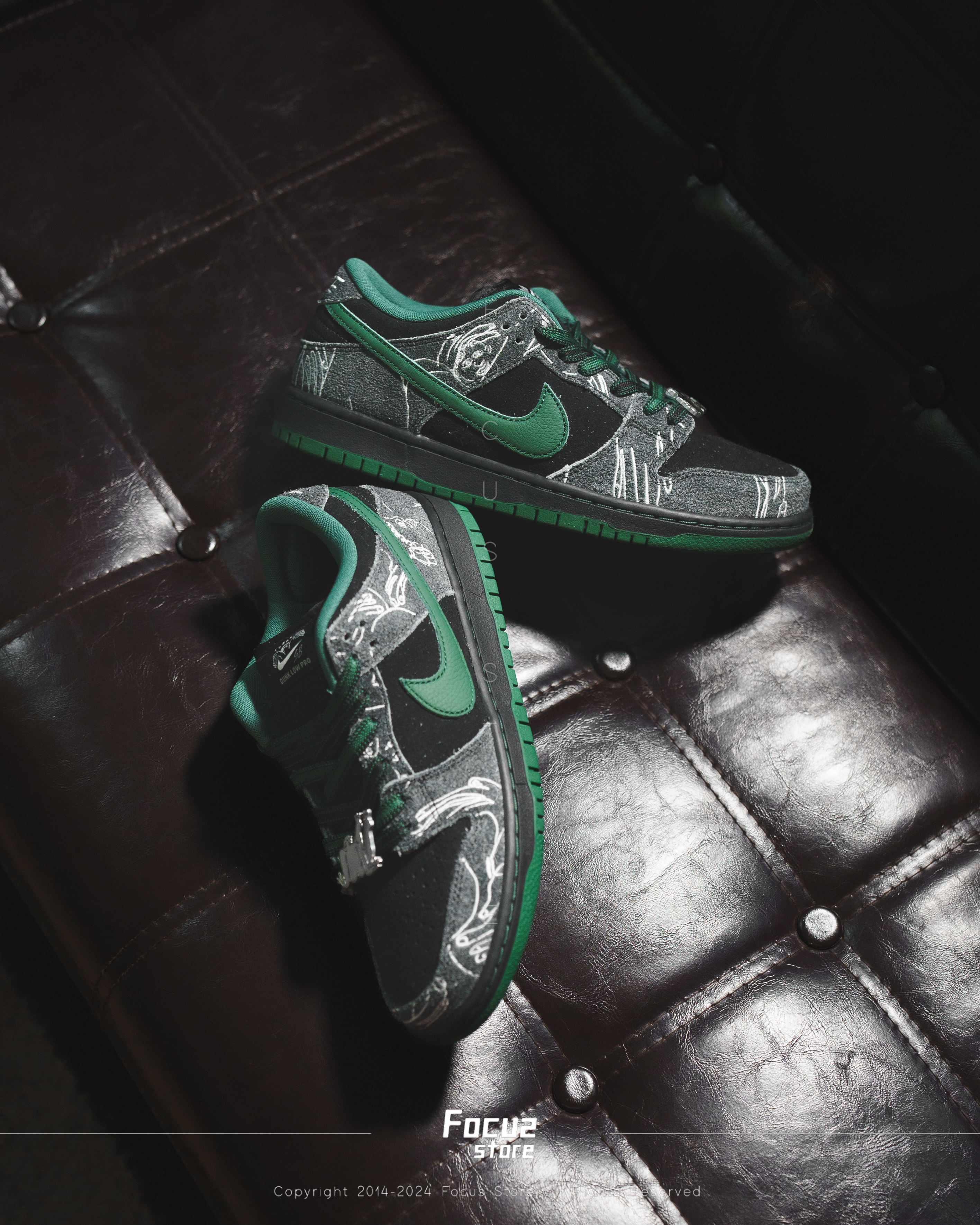 【Focus Store】預購 There Skateboards x Nike Dunk Low SB "Ultra Humanized" 黑綠 HF7743-001