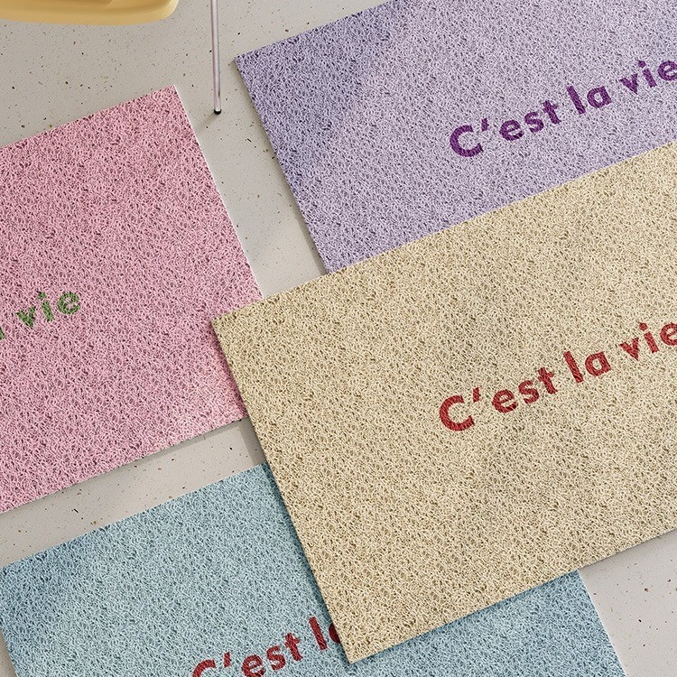 《4673》簡約素色可愛糖果色系地墊((絲圈))