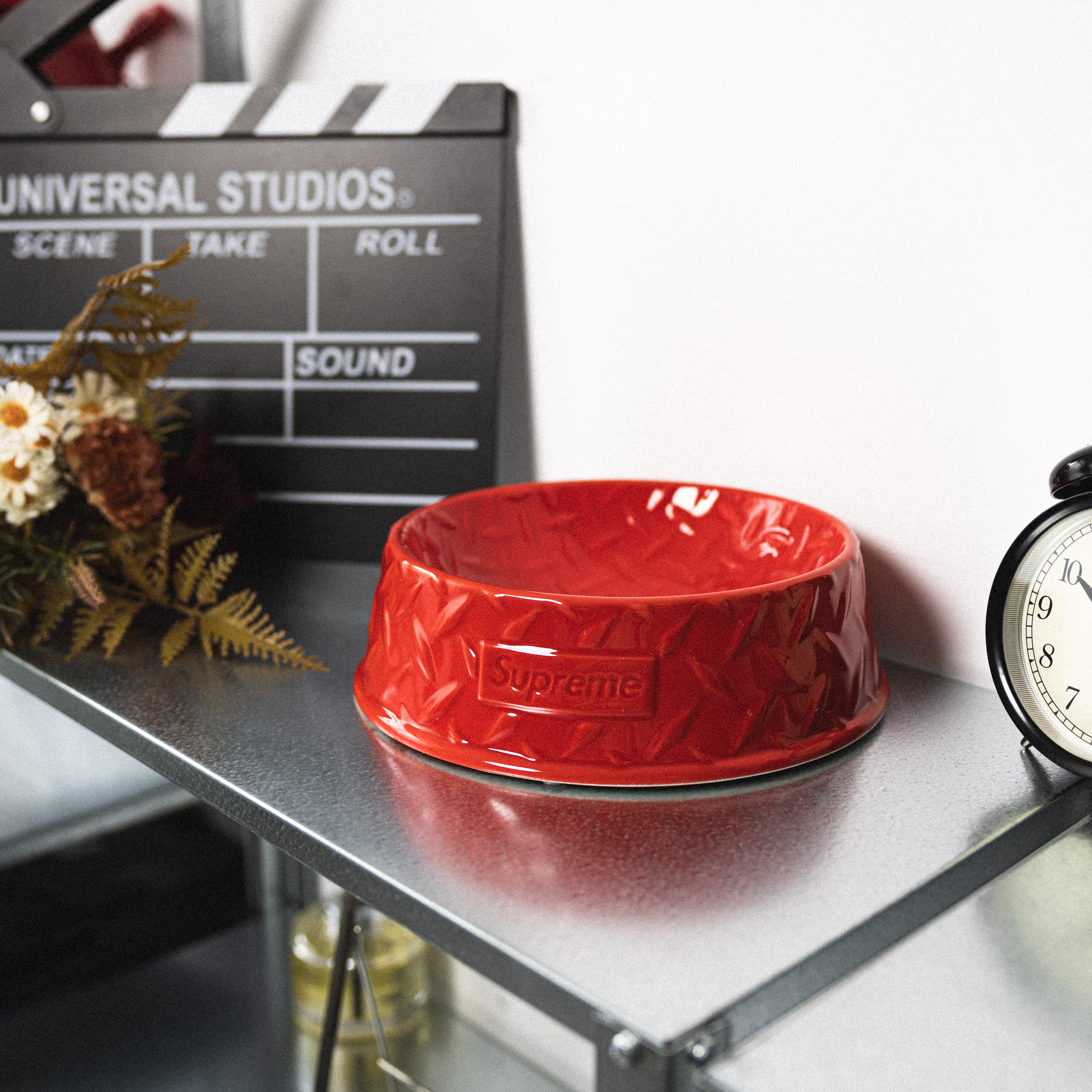 SUPREME DIAMOND PLATE DOG BOWL SS23 鐵板風 陶瓷 狗碗-SS23A76