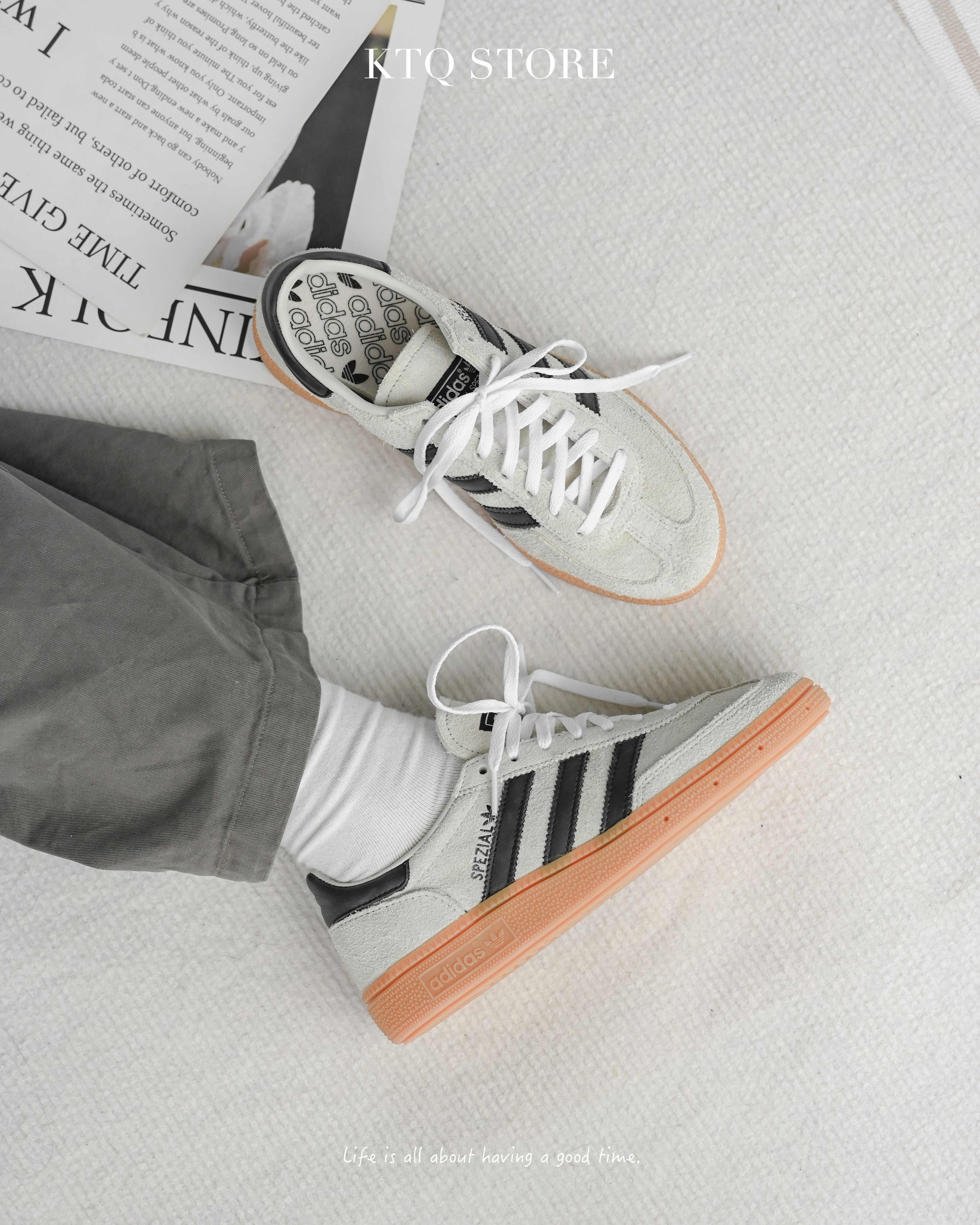 KTQ STORE ‧ ADIDAS HANDBALL SPEZIAL W 米色麂皮 焦糖底 女鞋 IF6562