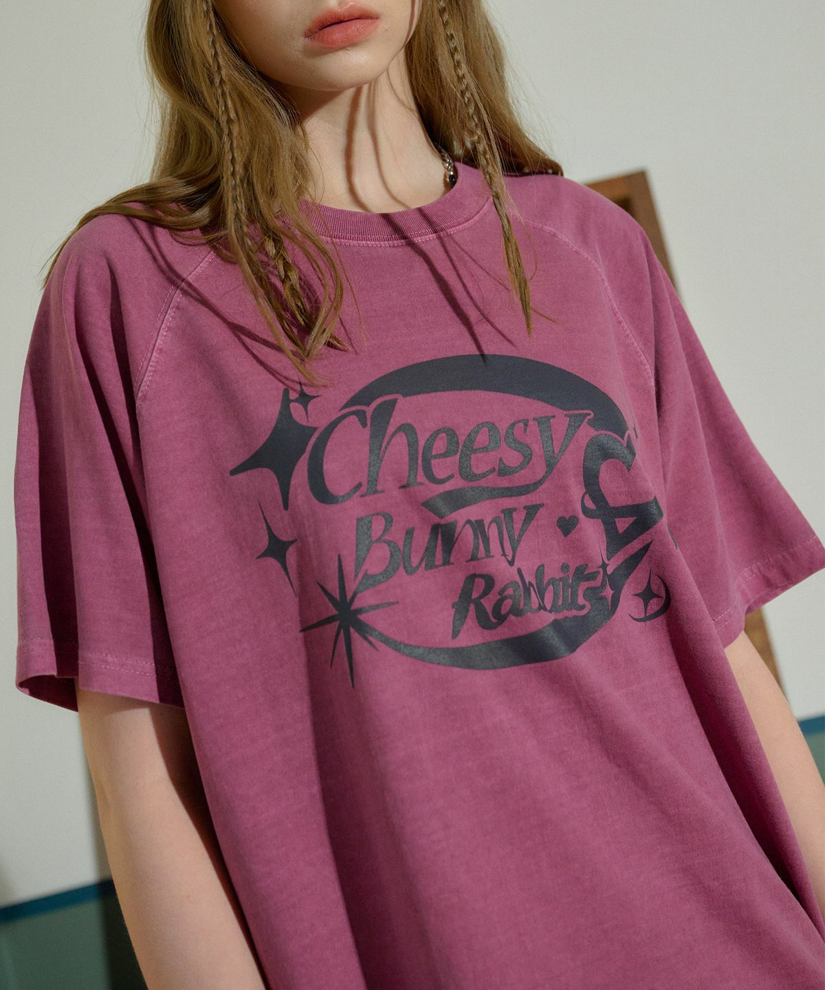 CPGN STUDIO Cheese Bunny Raglan Pigment T-Shirt