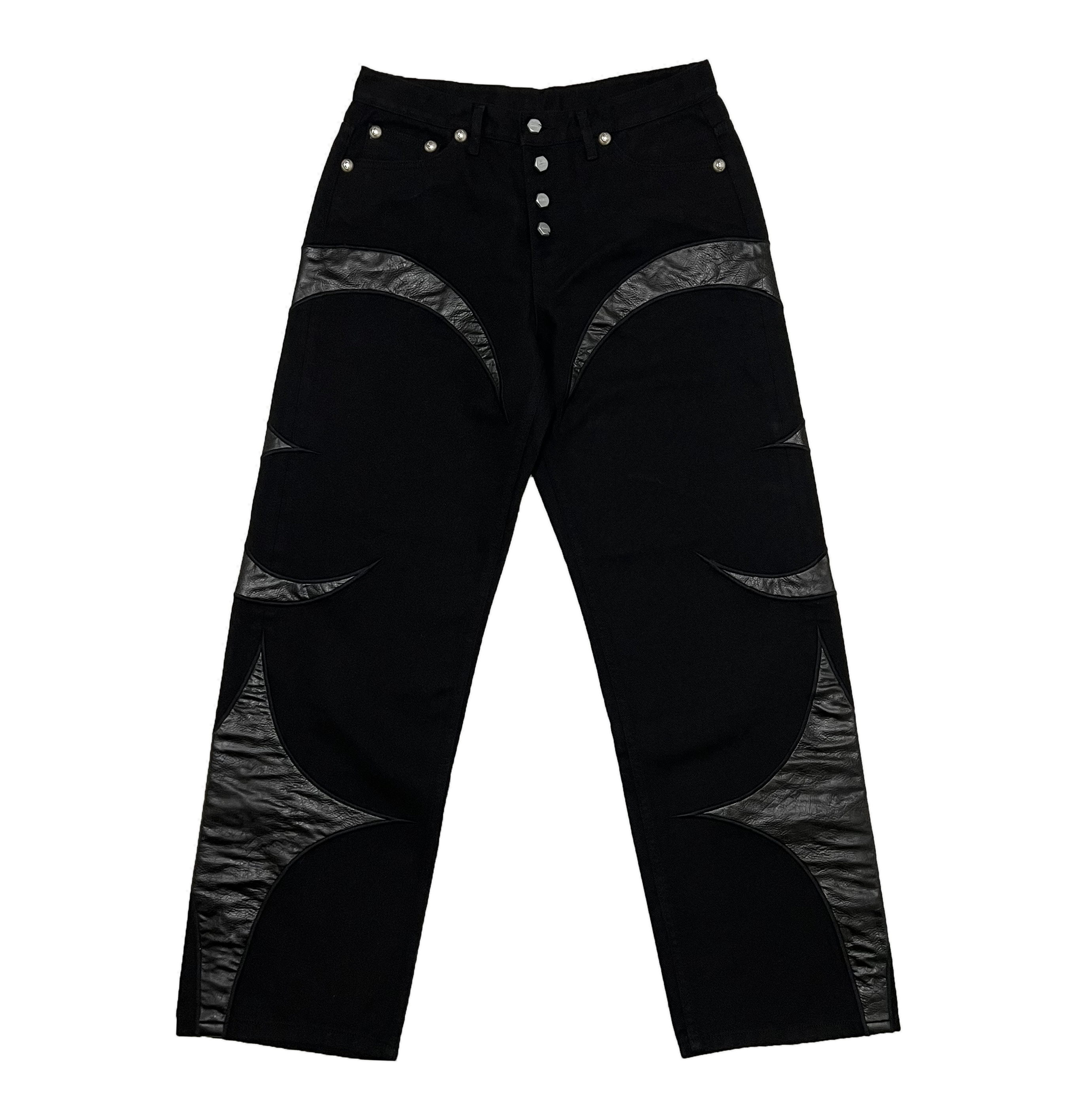 thug club leather black denim pants 3サイズ